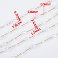 Golden stainless steel chain with irregular white pearls and precise measurements - 0.5 Meters/Pack / Model 02 Gold