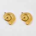 304 stainless steel nautilus shell pendants in gold finish with radial textures - Gold Nautilus (DZ3500) / 2 Pcs/Set