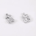 Polished silver bear pendant made of 304 stainless steel for DIY jewelry making - Steel Bear (DZ3500) / 2 Pcs/Set