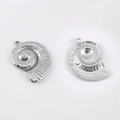Polished silver nautilus shell pendants in 304 stainless steel with spiral texture - Steel Nautilus (DZ3500) / 2 Pcs/Set