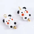 Ciondolo panda in ceramica con anello dorato per gioielli fai-da-te e bracciali - Panda in Tela Bianca