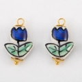 Blauer Tulpen-Kerischanhänger mit Goldfinish für DIY-Schmuckherstellung - Königsblauer Tulpenstil