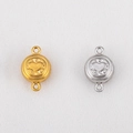 304 Stainless steel magnetic clasps with heart design in gold and silver finish - Round Heart Embossed