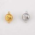 Spherical gold and silver magnetic jewelry clasps with star patterns and crystals - Spherical Pattern