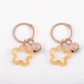 Translucent yellow star-shaped bell charms with brown rings for DIY keychains - 10pcs/Pack / Brown