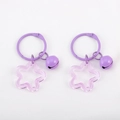 Two-piece set of transparent purple star charms with metal bells for DIY keychains - 10pcs/Pack / Purple