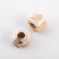 Marmorierte Acrylperlen mit großem Loch und bernsteinfarbenen Wirbeln für DIY-Schmuck - Milchkaffee-Röhrenperle