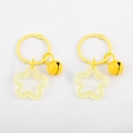 Set of two bright yellow star charms with bells and keyrings for DIY bag accessories - 10pcs/Pack / Yellow