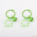 Green star-shaped acrylic charm with matching matte metal bell for DIY accessories - 10pcs/Pack / Green