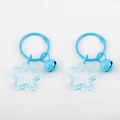 Sky blue star charms with acrylic pendants and matching bells for DIY accessories - 10pcs/Pack / Blue