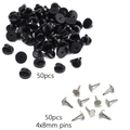 50 pairs of 4x8mm black rubber pin backs with silver metal posts for DIY jewelry - 50 Pieces / 4*8mm
