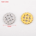 12mm gold and silver stainless steel gear charms with heart cutouts for DIY jewelry making - 12mm Four-Hole Heart Gear Style