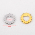 Steampunk style heart-shaped gear pendant in silver and gold 12mm polished metal - 12mm Heart Hollow Gear Style