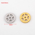 8mm punk mechanical gear charms in gold and silver finish for DIY jewelry making - 8mm Five-Hole Gear Style
