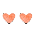 Colgantes de corazón estilo francés en esmalte jaspeado rosa naranja para joyería DIY - Color Acero - Naranja
