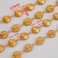 Golden 304 stainless steel seashell chain links for DIY jewelry making 11mm width - Gold / Small Shell