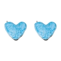 Colgante de corazón estilo pintura al óleo en acero inoxidable 304 con acabado esmalte - Acero-Azul