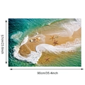 Tropical beach wall sticker with 3D ocean scene, starfish and daisies, 90x57cm size - Starfish Beach (-10-57X90)