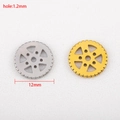 Mechanical gear charms in gold and silver finish for DIY jewelry, 12mm diameter - 12mm Five-Hole Gear Style
