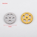 304 stainless steel gear charm 15mm steampunk pendant for DIY jewelry making - 15mm Five-Hole Gear Style