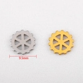 Steampunk 304 stainless steel 9.5mm gear charms in gold and silver finish - 9.5mm Six-Hole Gear Style