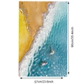 Sticker mural 3D plage océan avec dauphins, taille 90x57cm pour décoration maison - Beach Dolphin (KS6665-4)