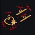 Golden stainless steel heart and star OT toggle clasp for DIY jewelry making sets - Star / Gold