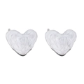 Colgante de corazón estilo francés con textura de mármol y borde plateado para joyas DIY - Acero-Blanco