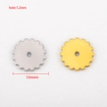 Steampunk style 304 stainless steel gear charm in gold and silver finish 12mm - 12mm Solid Gear Style