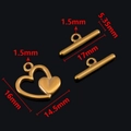 Gold stainless steel heart-shaped OT toggle clasp set for DIY jewelry making - Heart / Gold