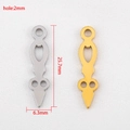 Mechanische klokwijzer DIY-hangers van roestvrij staal in goud en zilver kleur - Holle Einde Klok Minutenwijzer Stijl / 15 Stuks/Pakket (6,3x25,7 mm) / Zilver