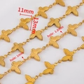 Golden butterfly charms in stainless steel for DIY jewelry making with 11x13mm hollow design - Gold / Small Butterfly