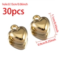 30 pieces of golden 1.1cm heart charms for DIY necklace making and jewelry accessories - Smooth Style / 30 Pieces/Pack (9x11mm) / Gold