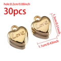 30pcs golden heart CCB pendants with Love engraving and 0.2cm top hole for DIY jewelry - Love Lettering Style / 30 Pieces/Pack (11x13mm) / Gold