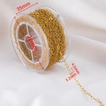 Golden stainless steel heart chain variant wound on clear reel with dimension details - Small Heart (4.5x3.2mm) / Gold