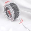 DIY stainless steel heart-shaped chain on a 70x35mm transparent plastic spool - Small Heart (4.5x3.2mm) / Steel