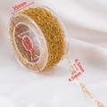 Golden heart-shaped stainless steel jewelry chain spool with 6.5x4.5mm link dimensions - Large Heart (6.5x4.5mm) / Gold