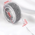 Silver stainless steel heart link chain for DIY jewelry on a clear plastic spool - Large Heart (6.5x4.5mm) / Steel