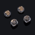 DIY jewelry earring backs with transparent silicone shell and golden metal butterfly clutch - 5mm / KC Gold