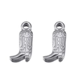 Silver stainless steel western cowboy boot pendants for DIY necklace and bracelet jewelry - 10mm / Steel
