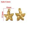 Ciondoli a stella marina dorati in acciaio inossidabile con foro da 1,5 mm per gioielli - Oro-Stella Marina 5