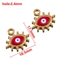Ciondolo stella marina malocchio dorato in smalto rosso per collane gioielli DIY - Occhio-Rosso
