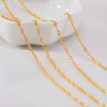 Elegant 18K gold plated thin wave chain necklace for DIY jewelry making and crafts - Gold-Oval / 1 Meter/Pack