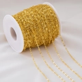 Goldene flache Gliederkette auf weißer Spule für DIY-Schmuckherstellung und Zubehör - Gold Flach Oval 1 / 1 Meter/Packung