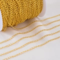 Polierte vergoldete Gliederkette auf weißer Kunststoffspule für DIY-Schmuck - Gold Kurz Oval 1 / 1 Meter/Packung