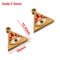 Ciondolo triangolo occhio del male in acciaio dorato con smalto rosso, bianco e nero - Triangolo-Rosso