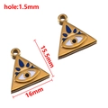 Ciondolo a triangolo occhio del diavolo in smalto blu e metallo dorato da 15,5mm x 16mm - Triangolo-Blu