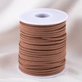Cordón de antelina marrón café de 3mm en carrete blanco para joyería DIY y artesanía - [1 Rollo/Paquete] / Caqui