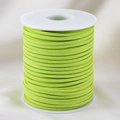 Rollo de cordón de gamuza sintética verde lima flúor de 3mm para joyería artesanal - [1 Rollo/Paquete] / Amarillo