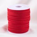Cordón de antelina roja de 3mm en carrete para joyería DIY y envolver regalos - [1 Rollo/Paquete] / Rojo